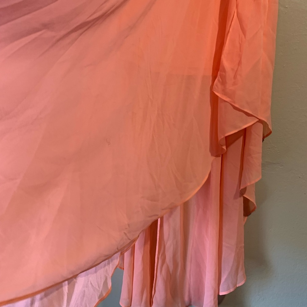 Forever 21 Skirt Coral Size Size Medium Maxi Sheer with Slipt Sides like new - Picture 3 of 11